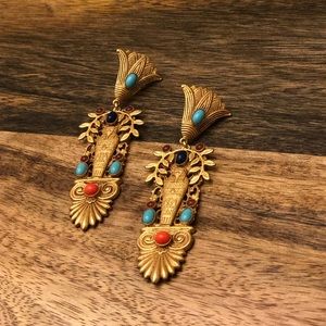 ASKEW LONDON EGYPTIAN REVIVAL LONG DROP EAR CLIP